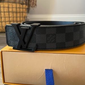 Louis Vuitton Belt Initiales Damier Graphite